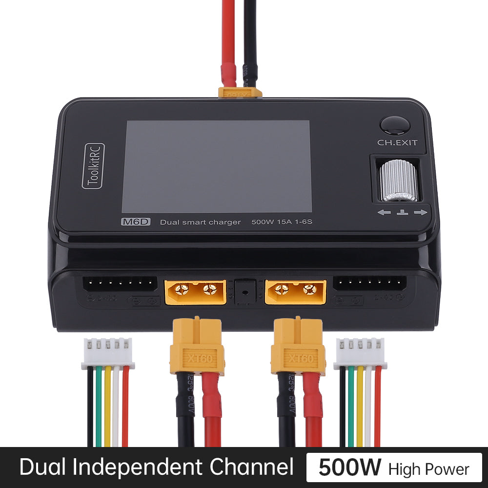 ToolkitRC M6D Dual Channel 500W 25A DC Battery Charger (DC INPUT)